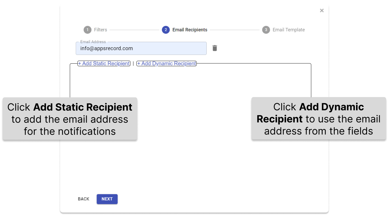 The difference between Static Recipients and Dynamic Recipients in Form Notifier