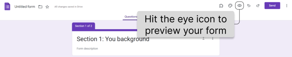 How to preview your form in Google Form