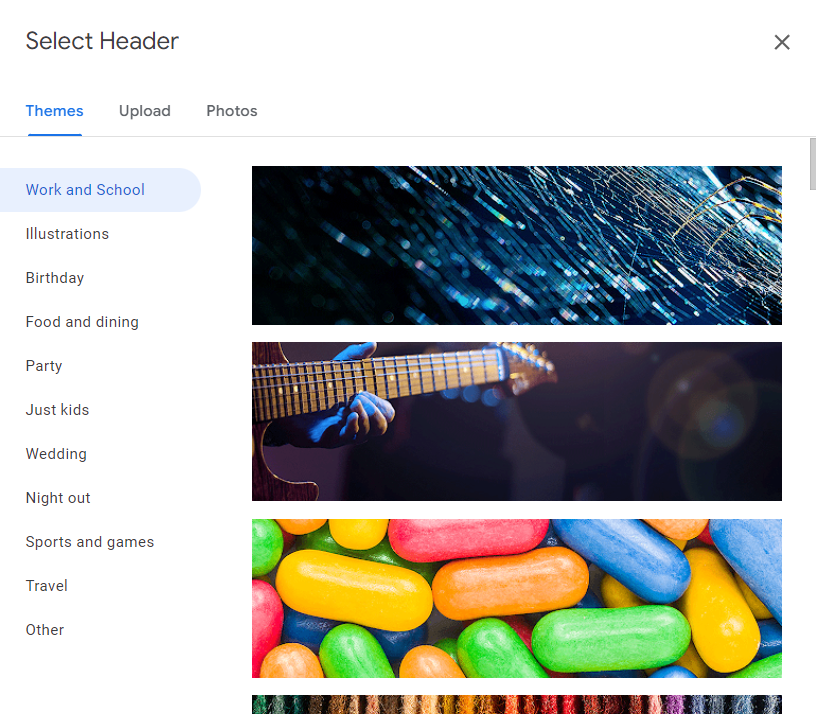How to change the header image in Google Forms