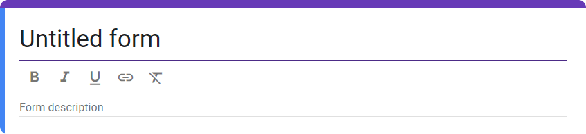 Title and description of your Google Form
