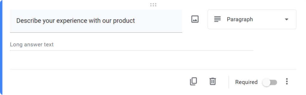 Long answer text/Paragraph in Google Forms